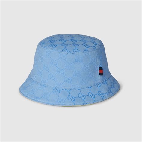 gucci festival hat|GG canvas reversible bucket hat in light blue .